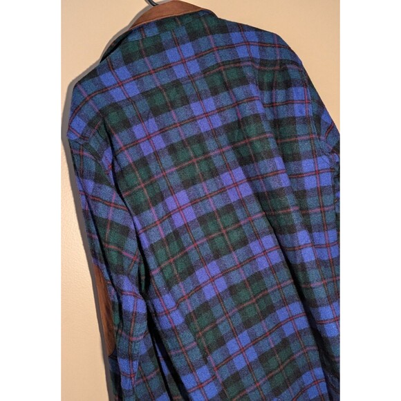 Vintage Woolrich Mens Sz Medium Plaid Wool Blend  w/Leather Elbow Patches - USA - Picture 10 of 16